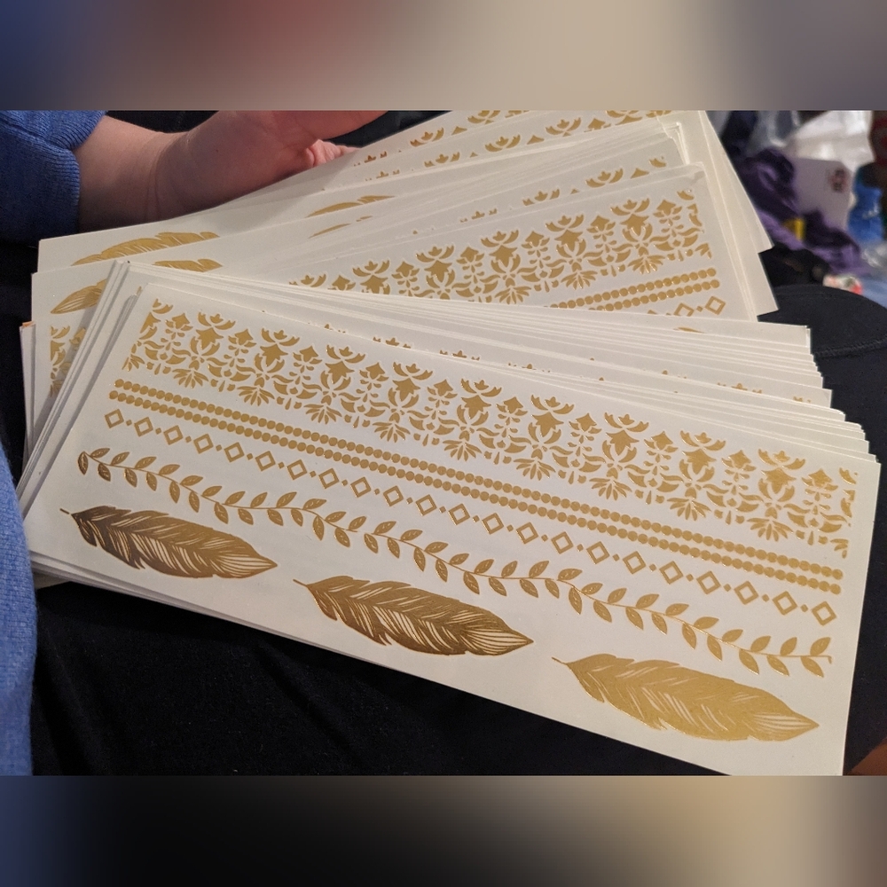 Gold Temporary Tattoo Sheets